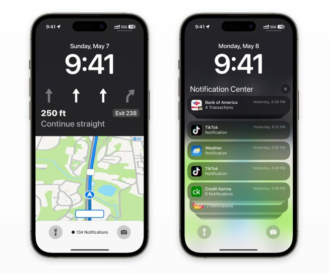 南阳苹果维修服务分享iOS17锁屏地图导航半屏显示长什么样 